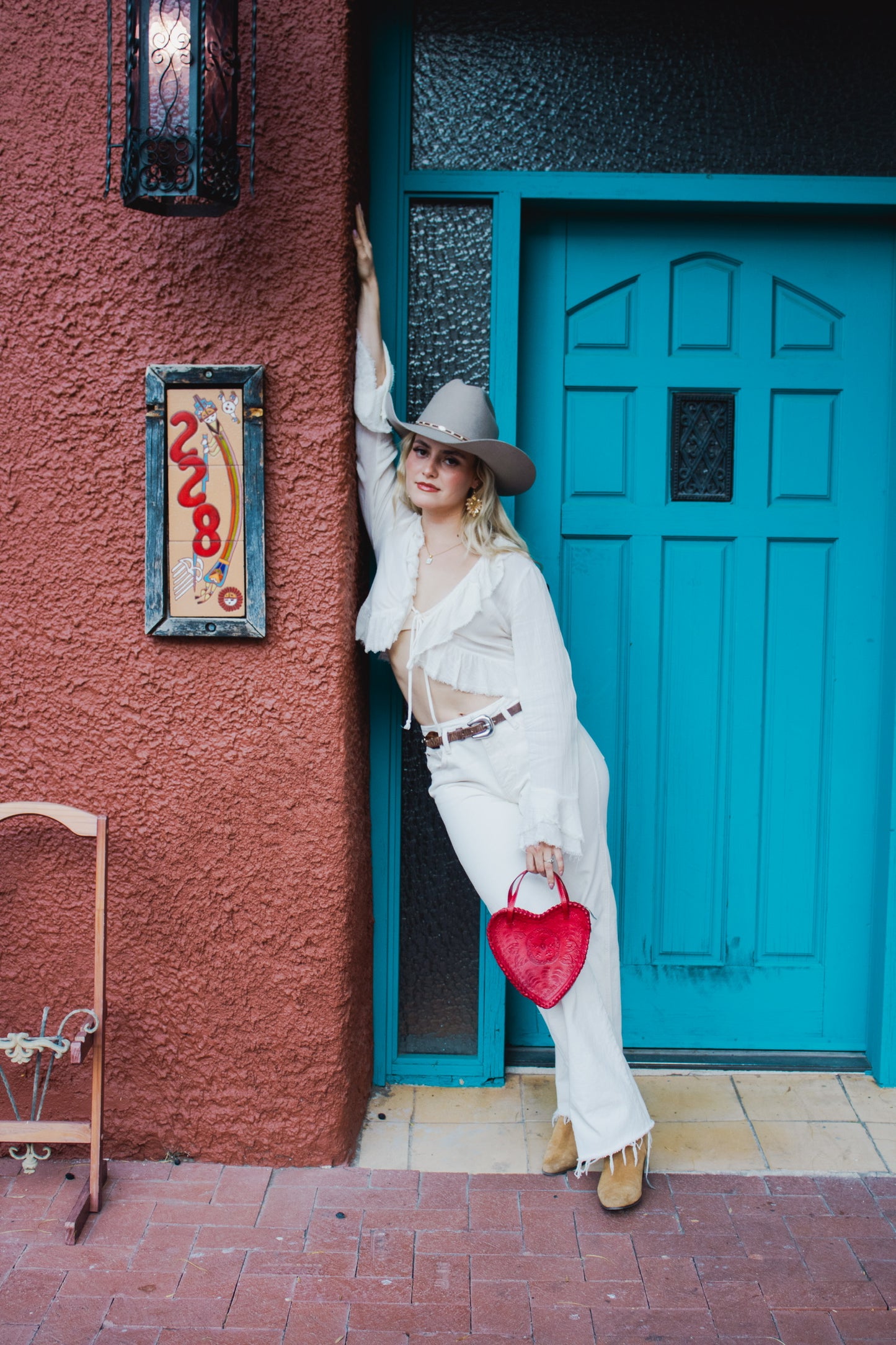 Red Heart Leather Purse
