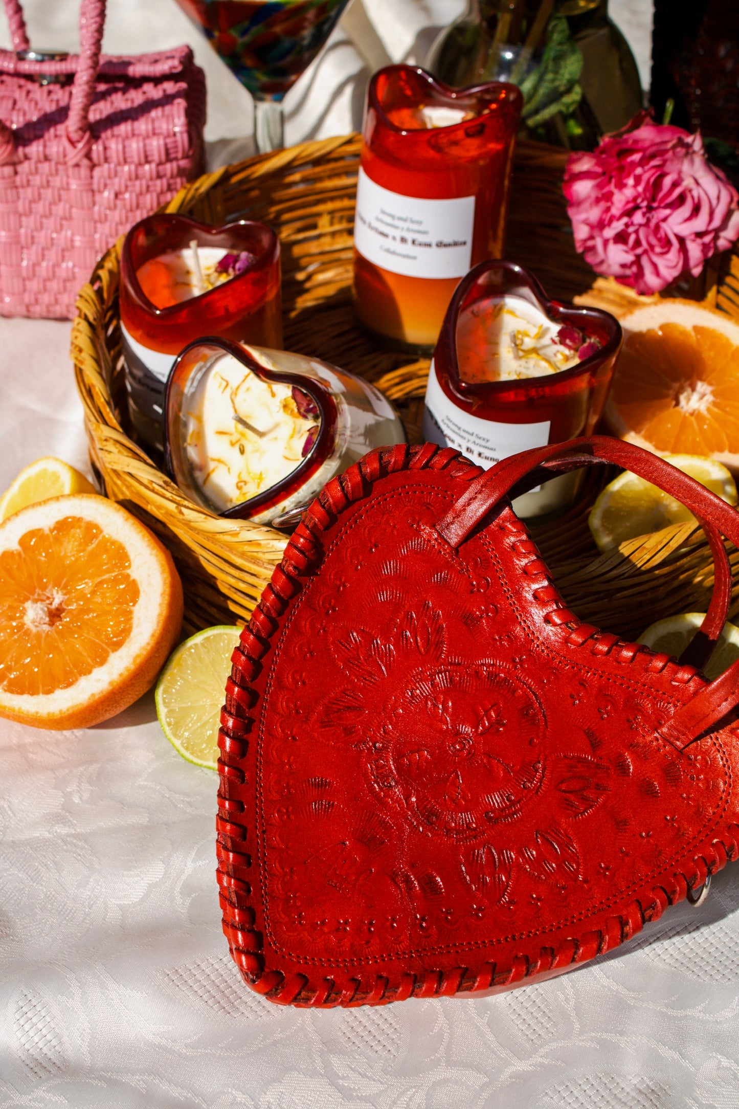 Red Heart Leather Purse