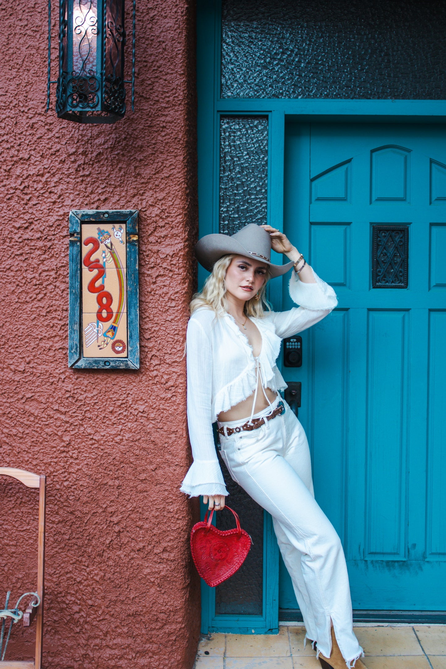 Red Heart Leather Purse