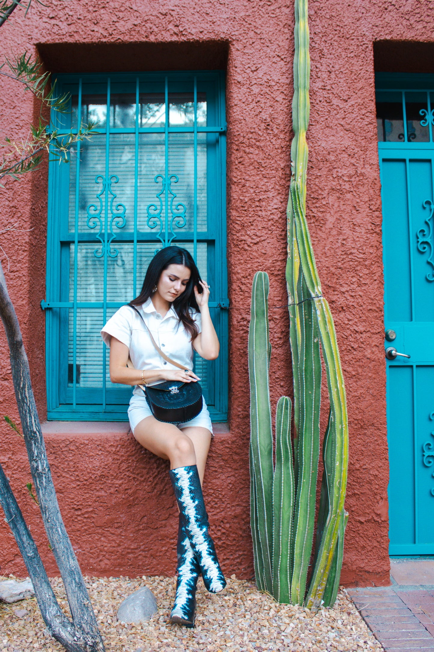 Black Media Luna Leather Crossbody