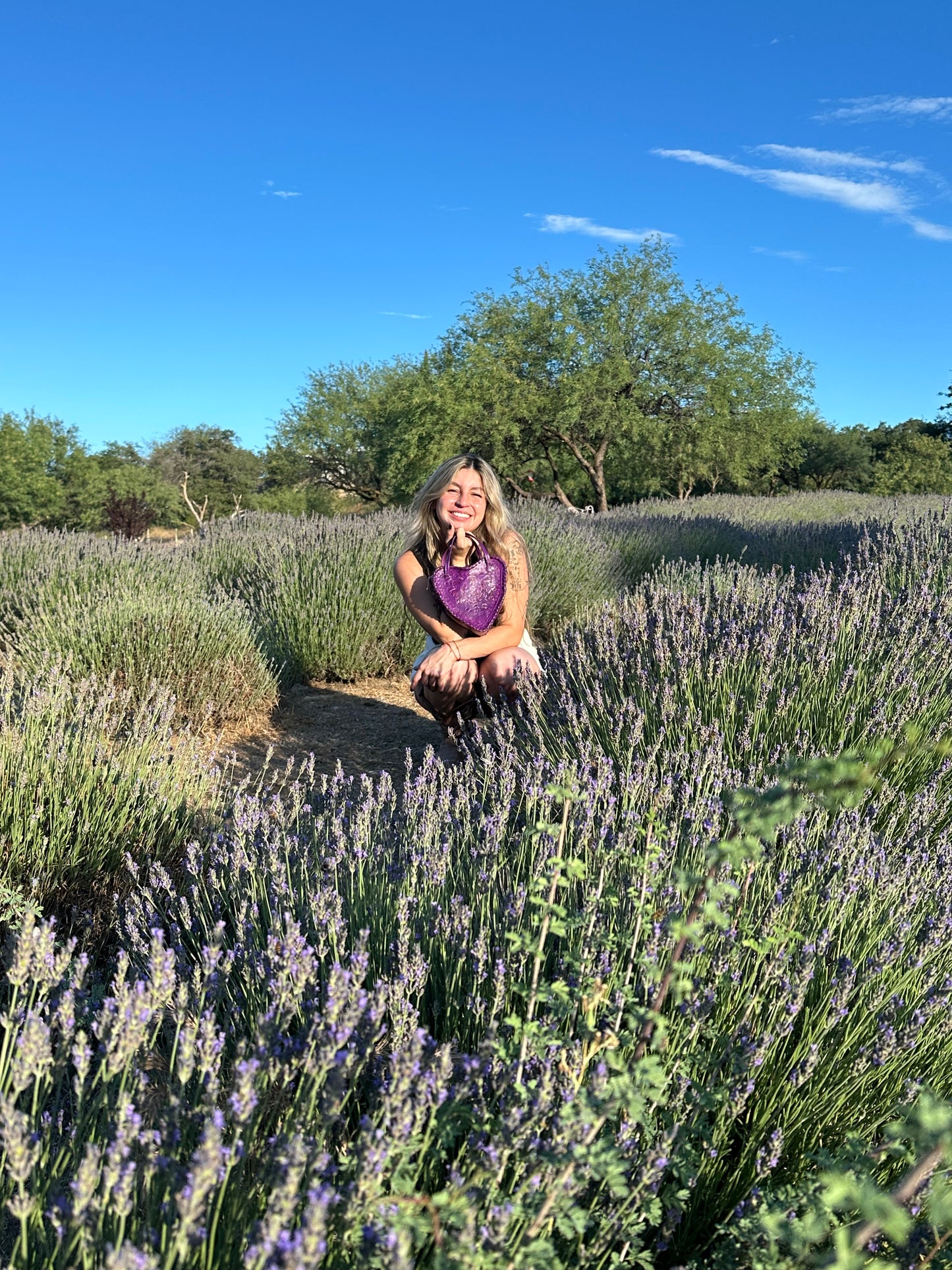 Purple Leather Heart Purse