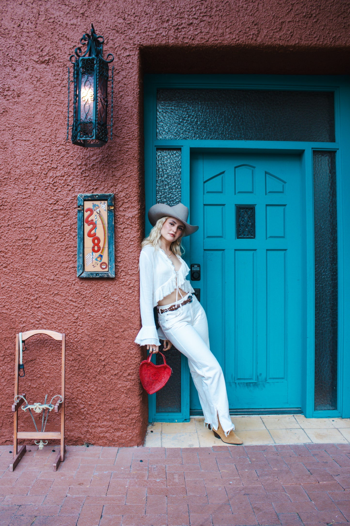 Red Heart Leather Purse