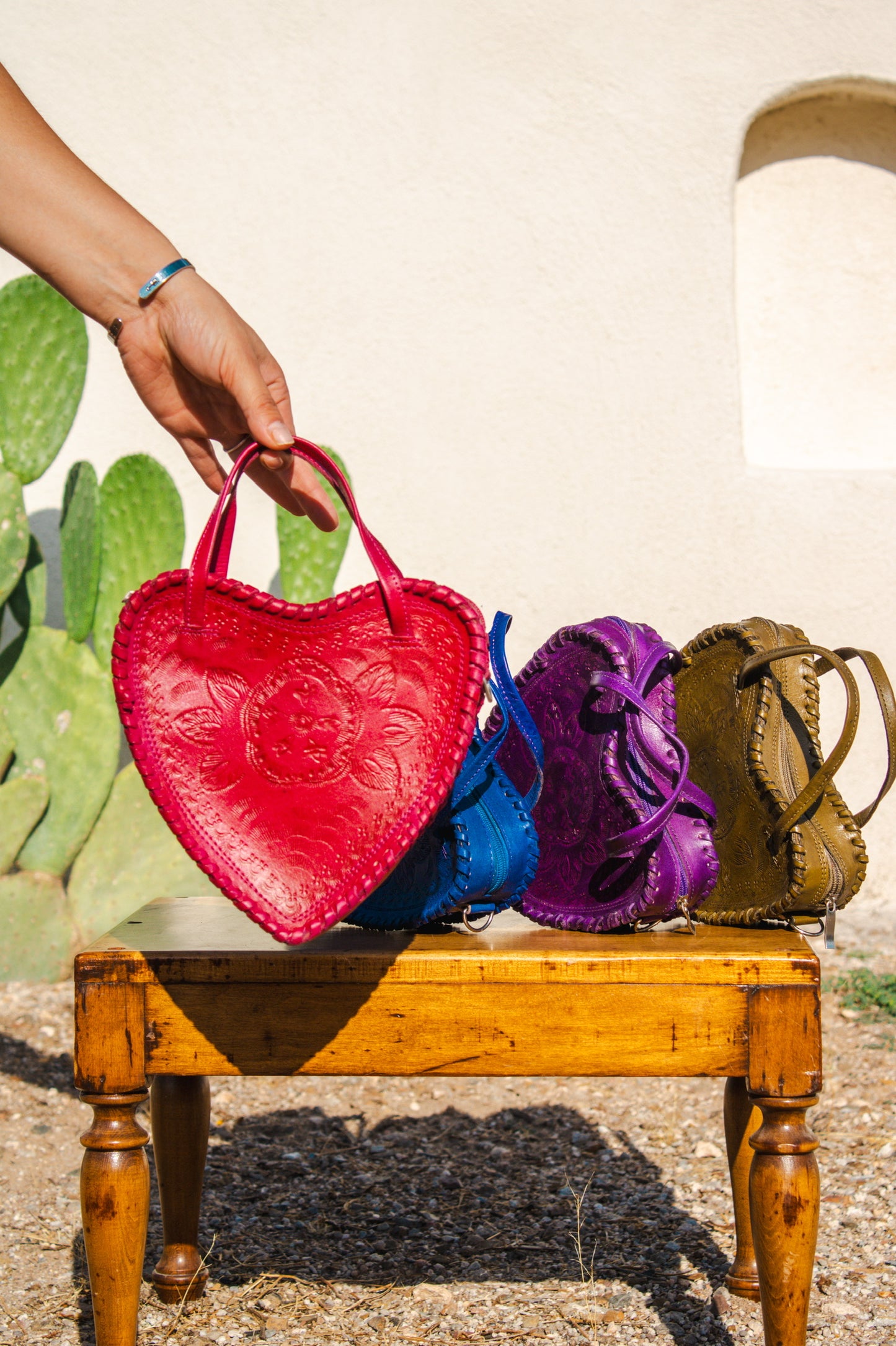 Red Heart Leather Purse
