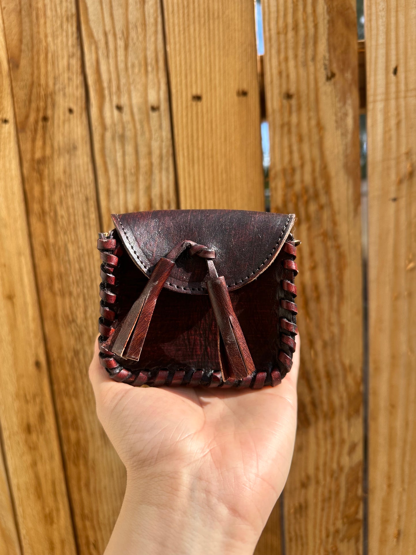 Brown Tassels Mini Envelope Leather Crossbody