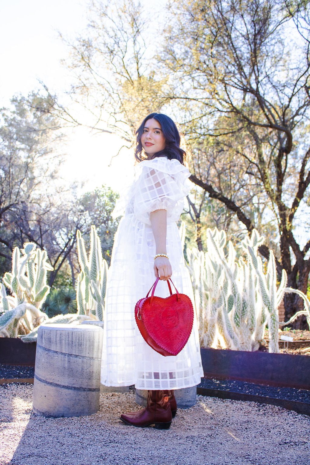 Adela Heart Bag Original Size in Red