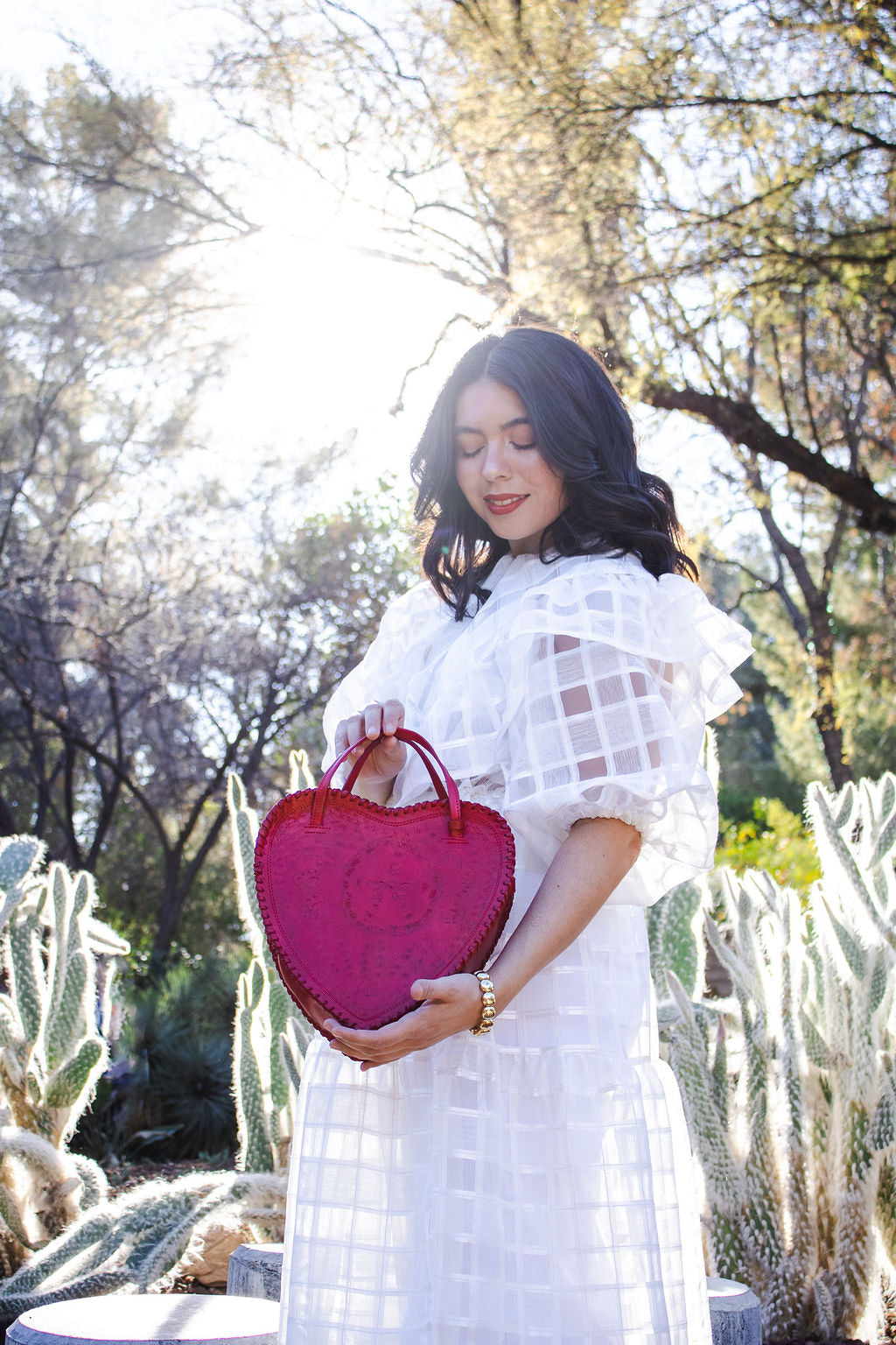 Adela Heart Bag Original Size in Red