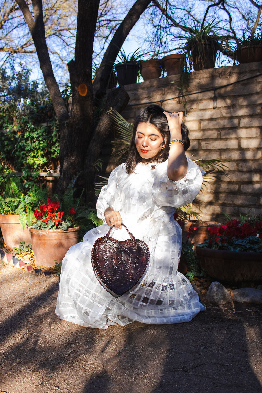 Corazon Leather Purse Grande in Brown