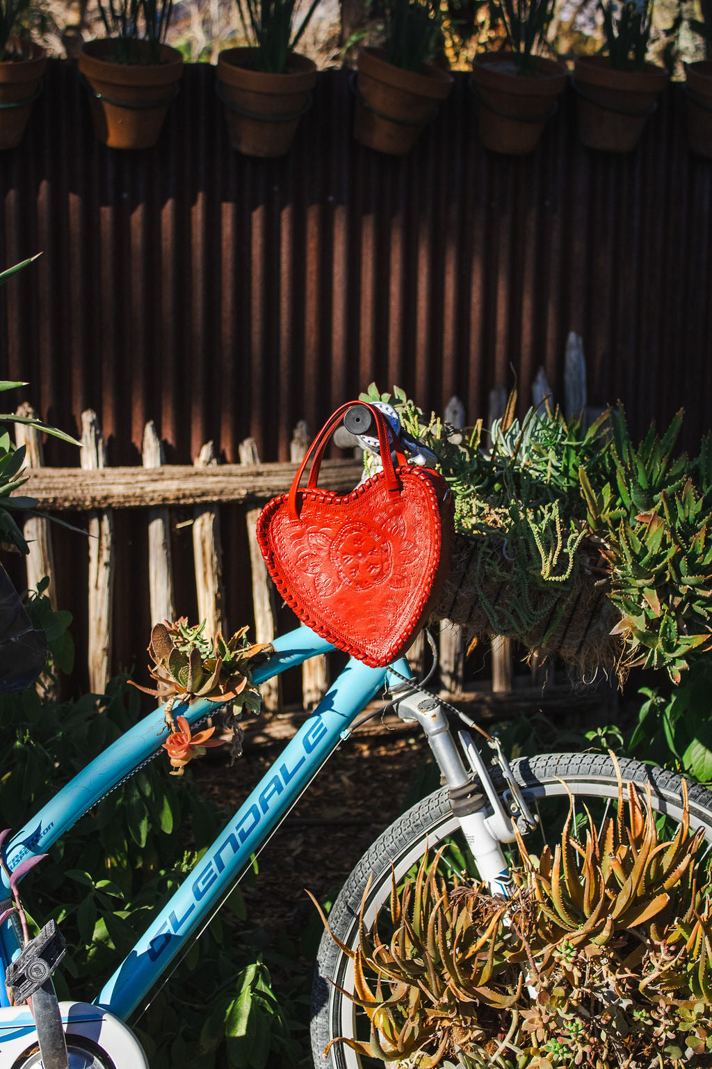 Red Heart Leather Purse