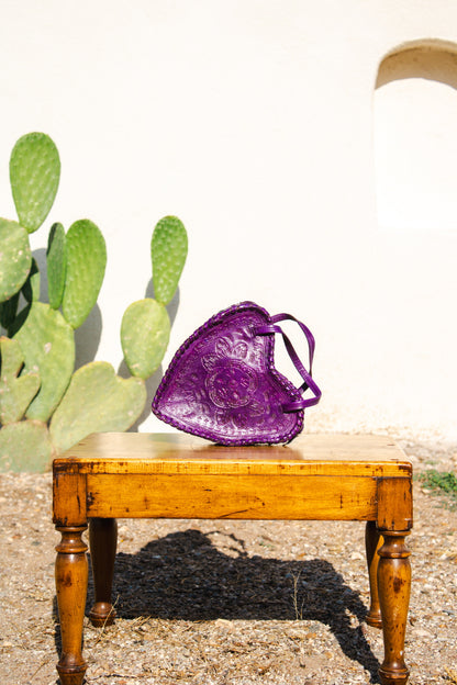 Corazoncito Morado Leather Handbag | Crossbody