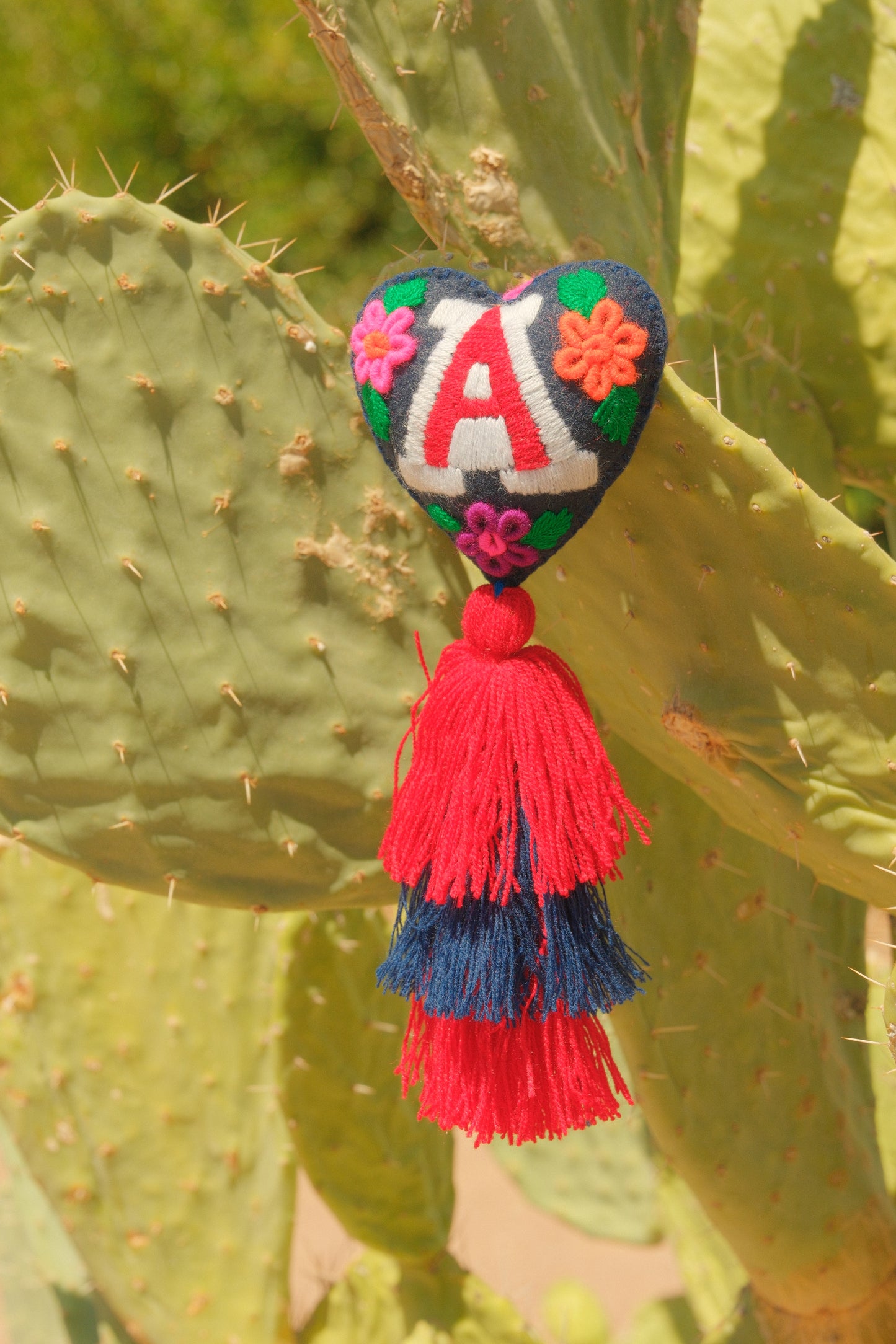 "A" Heart Pom Pom