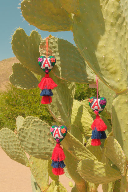 "A" Heart Pom Pom