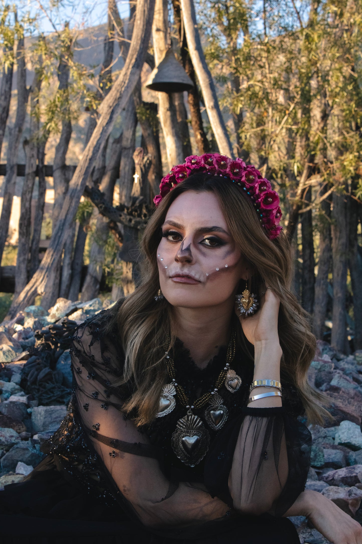 Heart Crystal Earrings - Silver And Gold