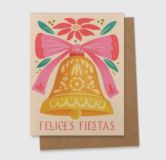 Felices Fiestas Jingle Bells Greeting Card