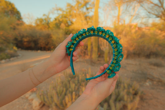 Teal Flower Headband