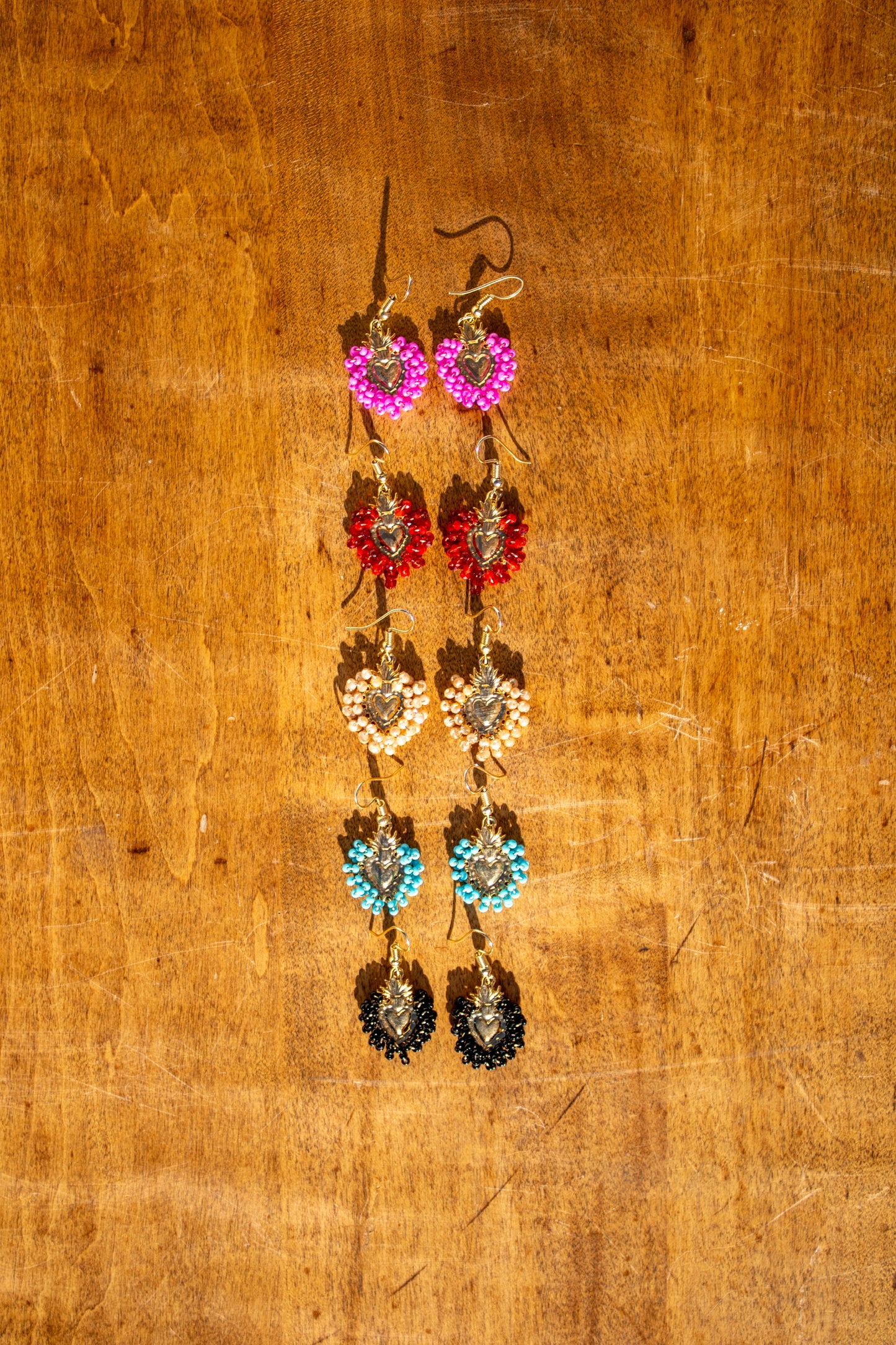 Small Beaded Corazoncito - Earrings