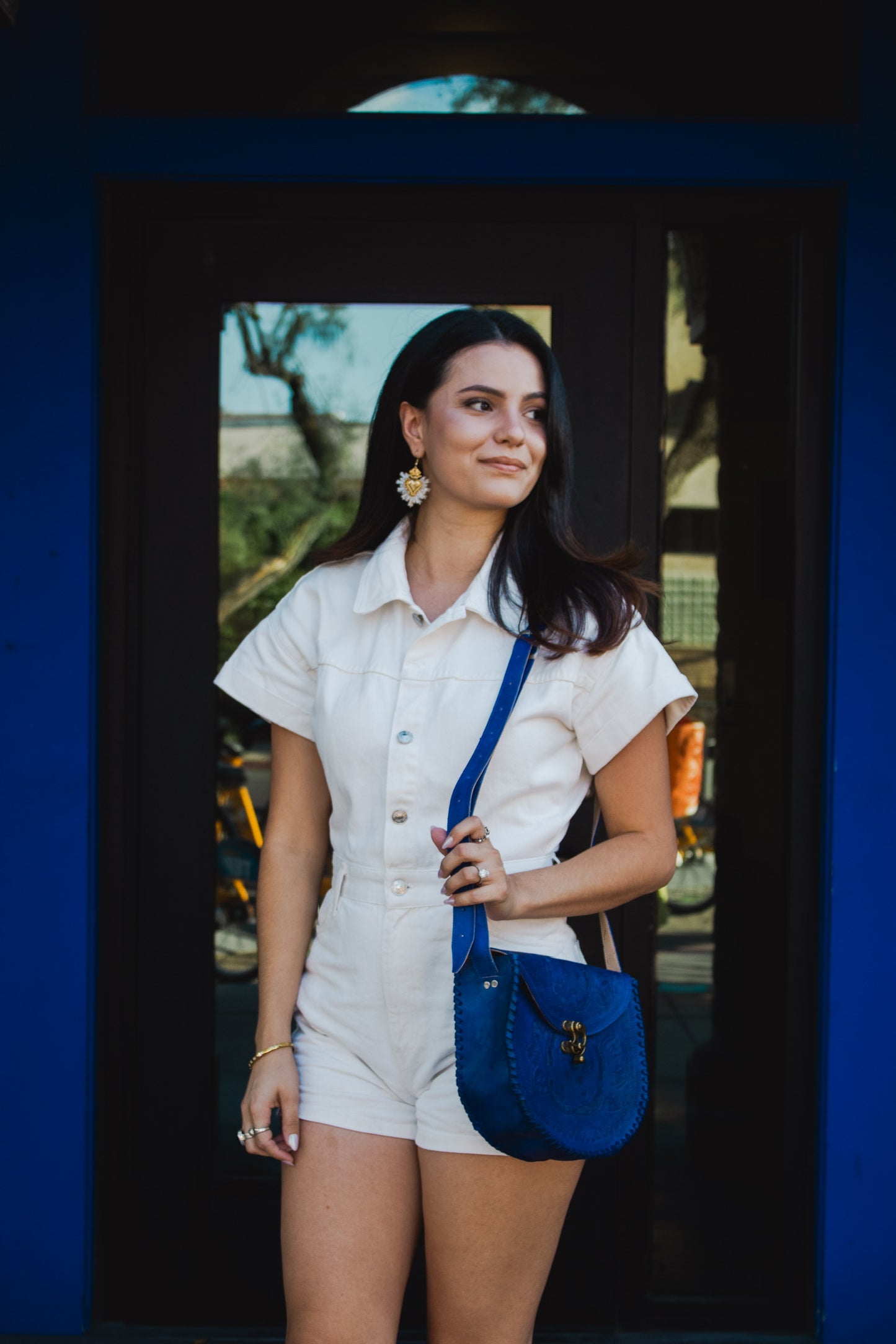 Azul Media Luna Leather Crossbody