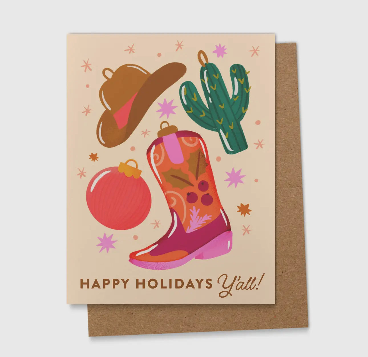 Happy Holidays Western Greeting Card