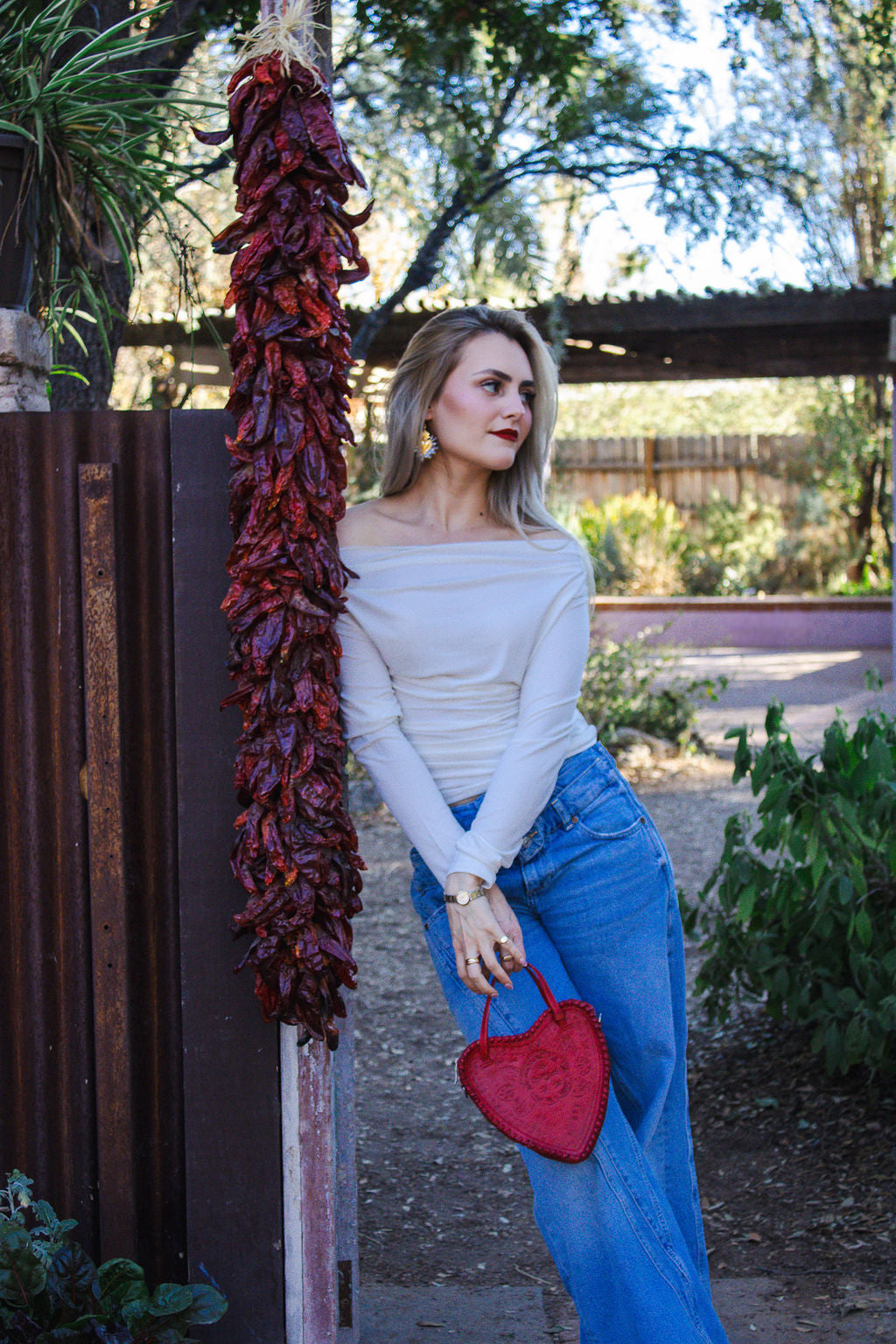 Heart Crystal Earrings - Silver And Gold