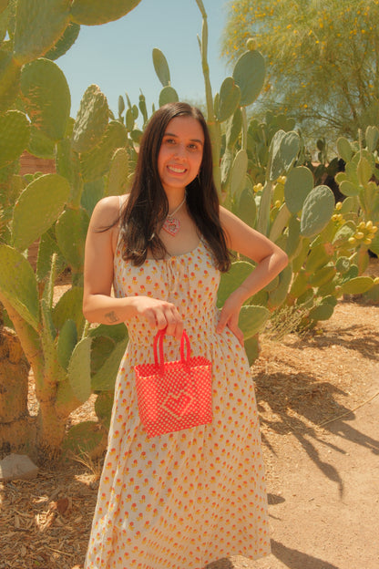 Mini Hand-woven Heart Tote