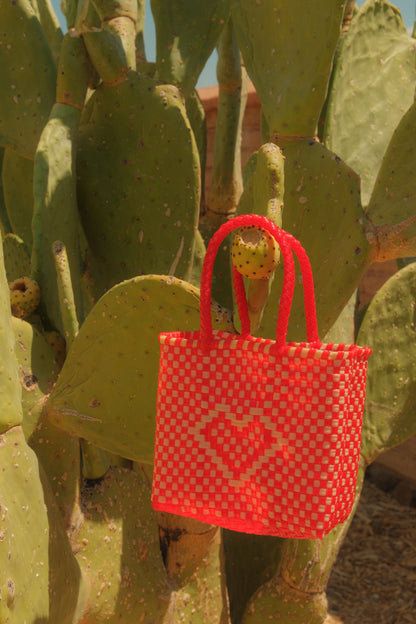 Mini Hand-woven Heart Tote