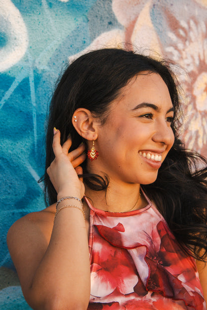 Small Beaded Corazoncito - Earrings