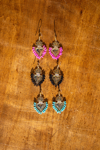 Beaded Heart - Earrings