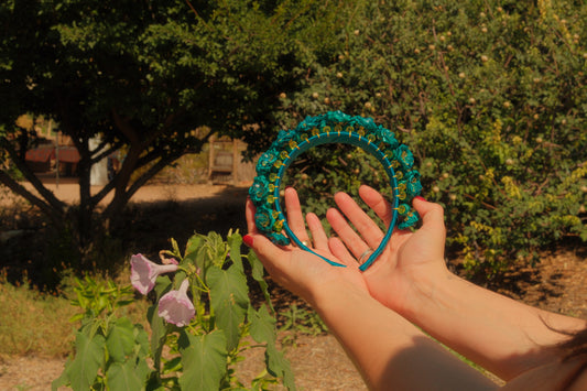Teal Flower Headband