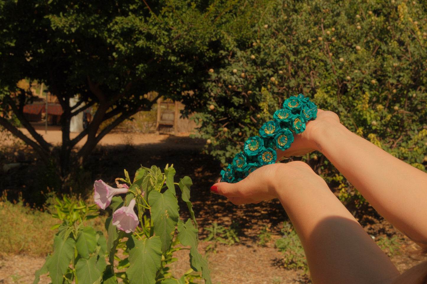Teal Flower Headband