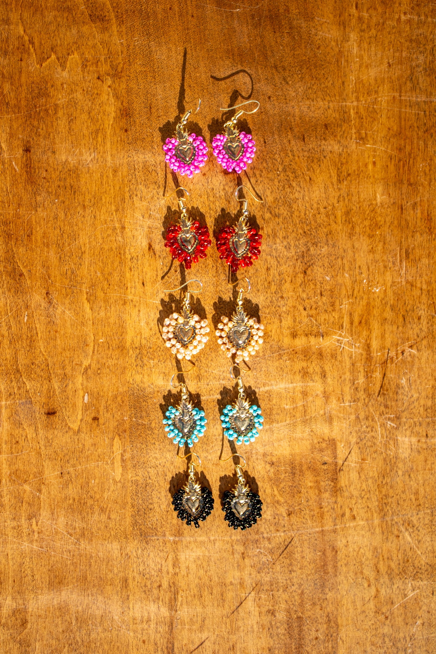 Small Beaded Corazoncito - Earrings