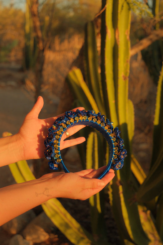 Royal Blue Flower Headband
