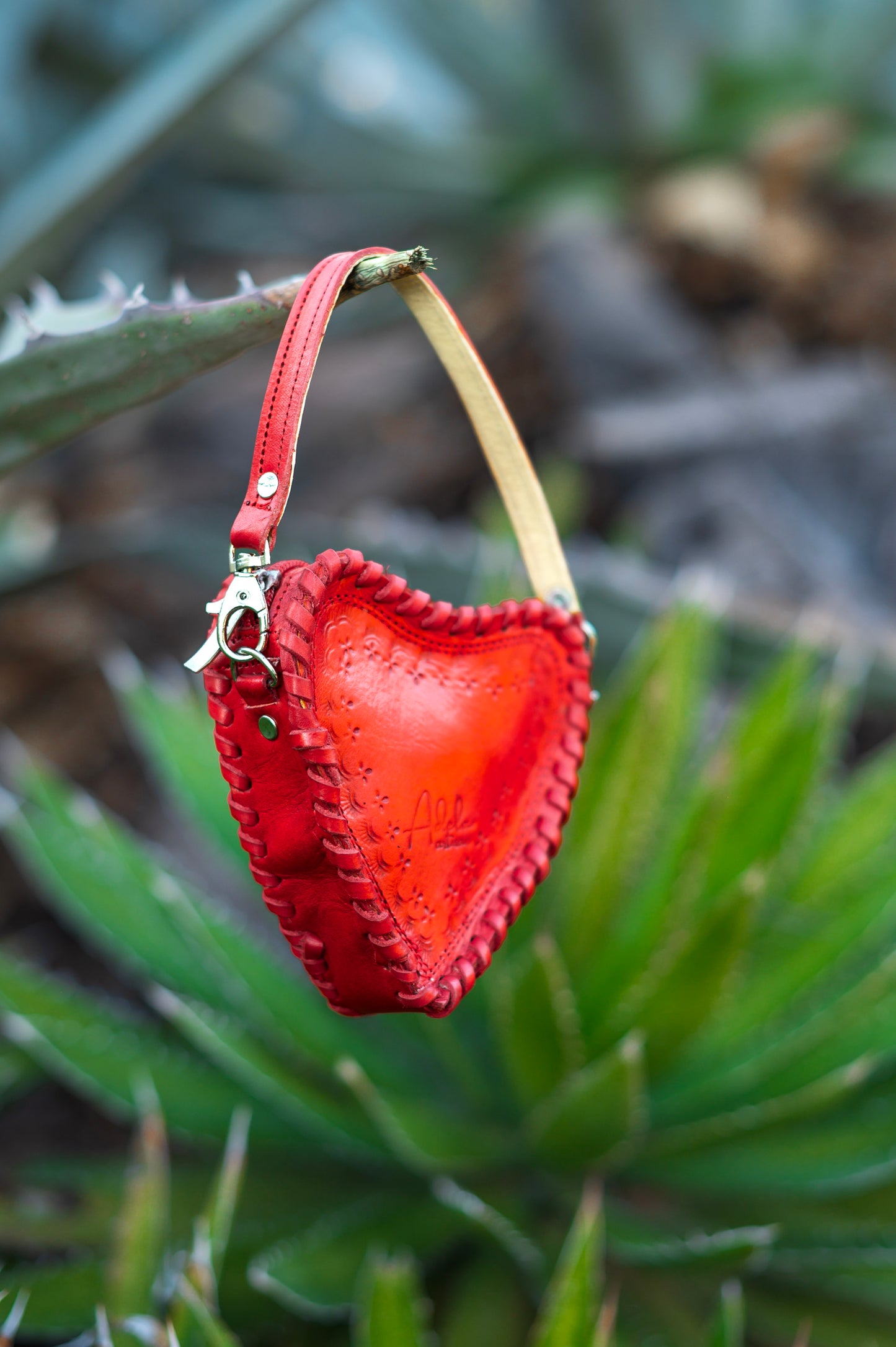 Red Heart Mini Moneybag Leather Crossbody