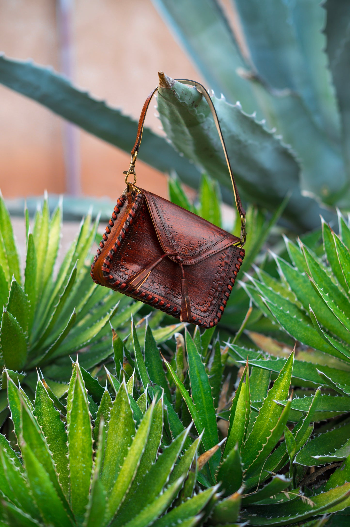 Brown Tassels Envelope Leather Crossbody