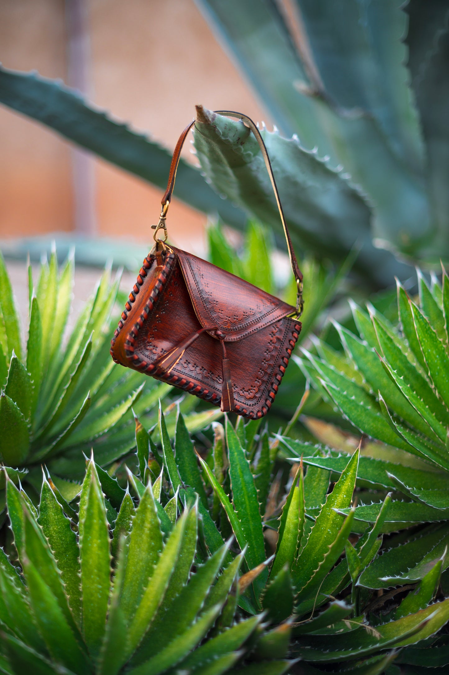 Brown Tassels Envelope Leather Crossbody