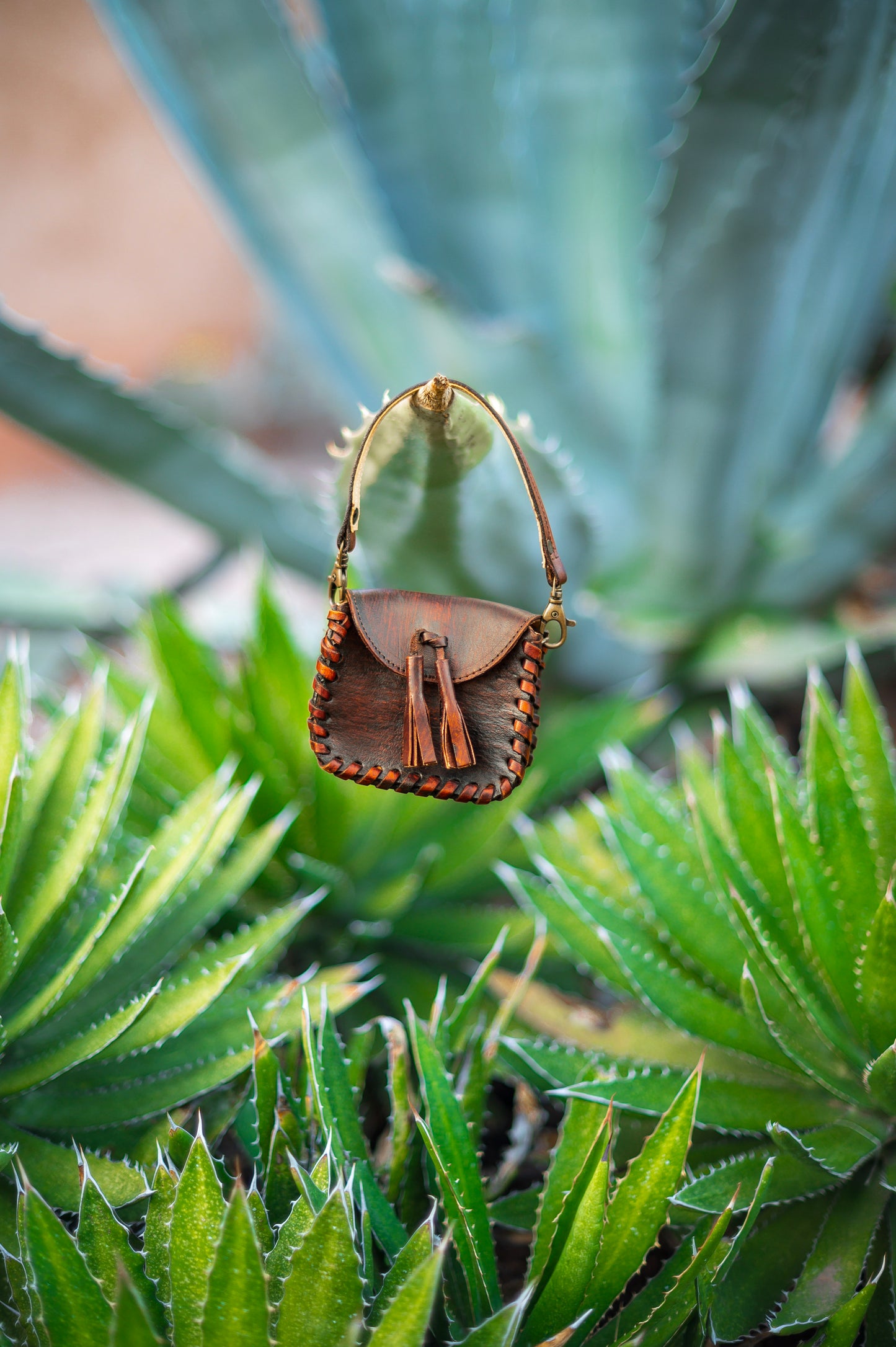 Brown Tassels Mini Envelope Leather Crossbody