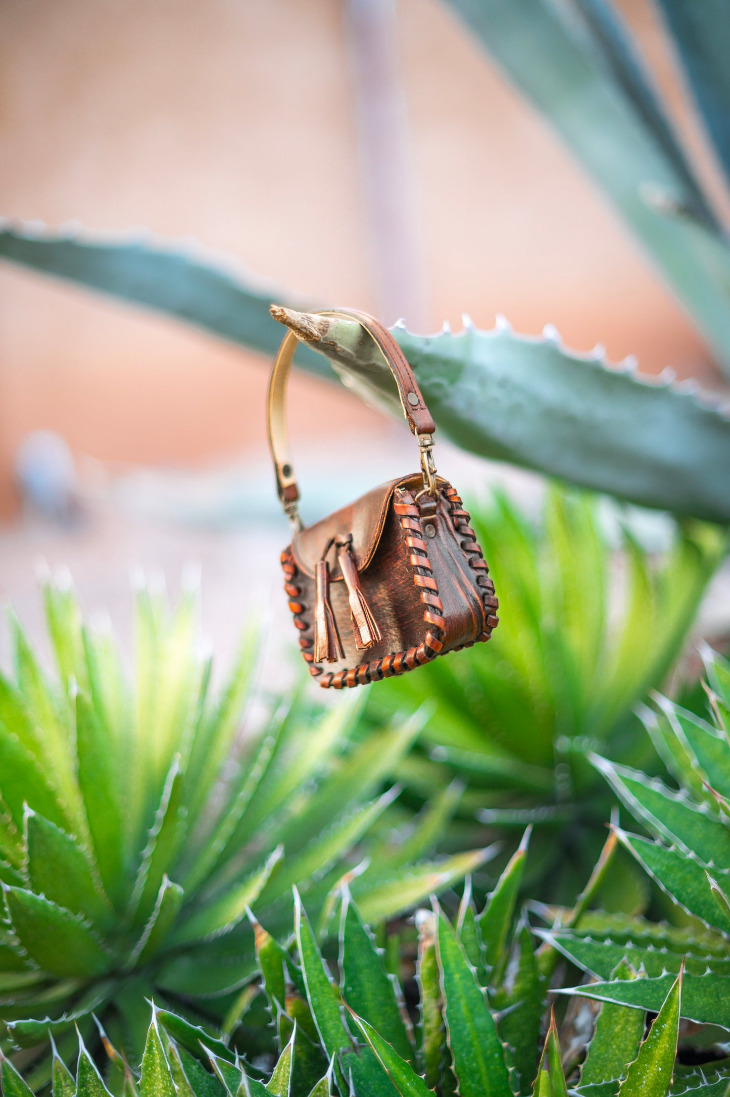 Brown Tassels Mini Envelope Leather Crossbody