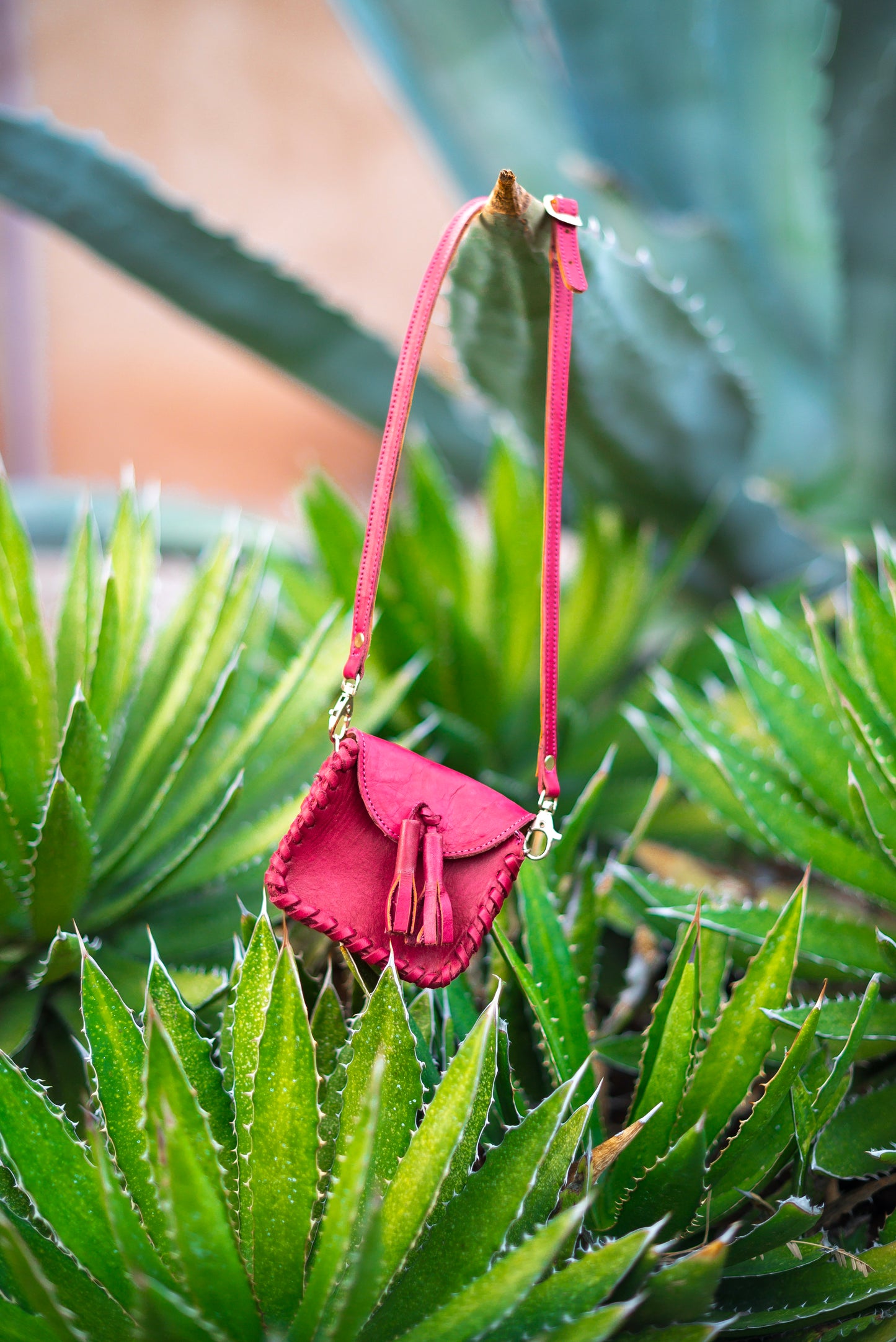 Pink Tassels Mini Envelope Leather Crossbody