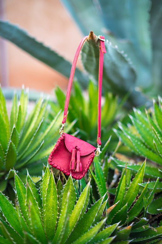 Pink Tassels Mini Envelope Leather Crossbody