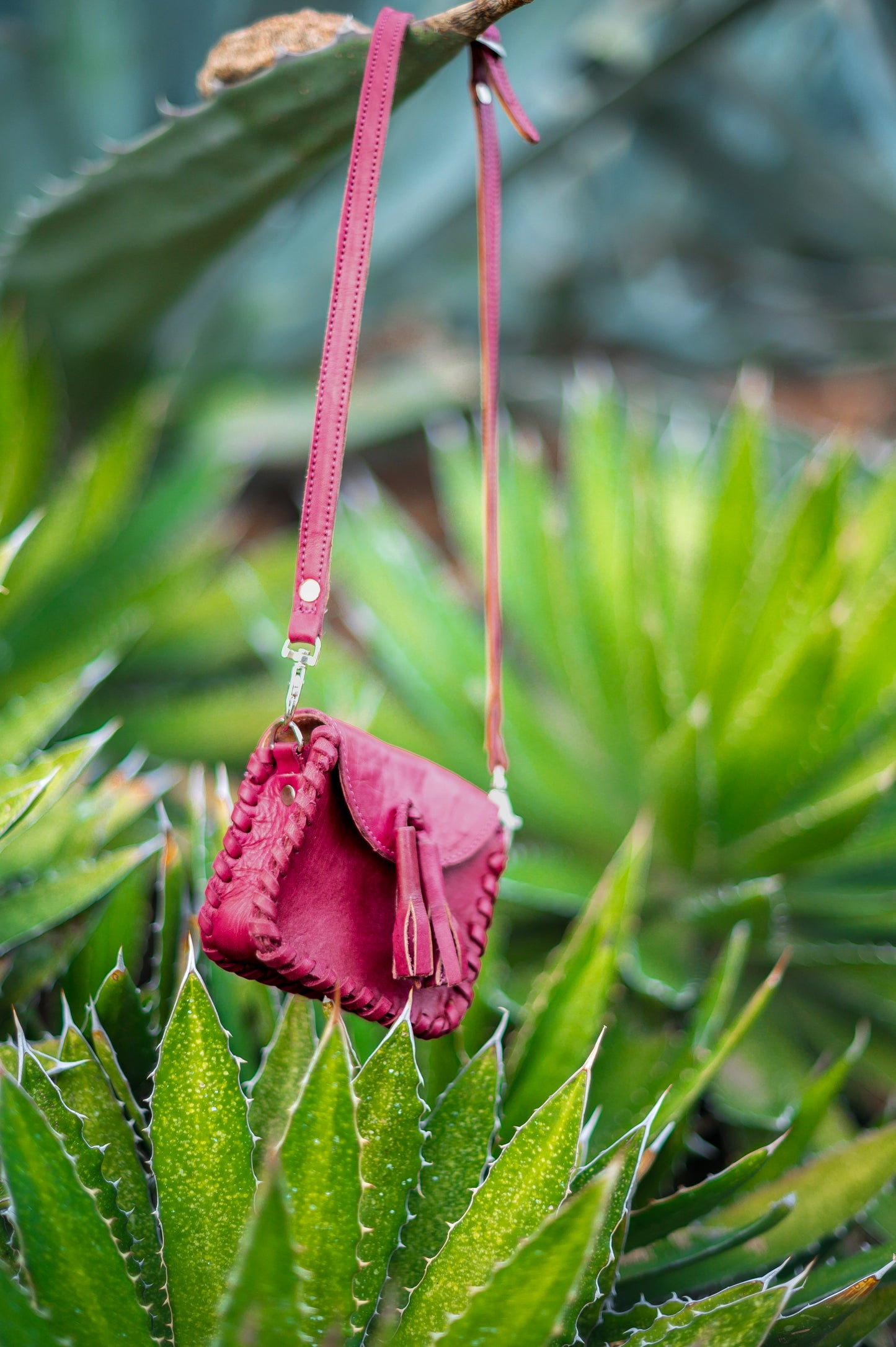 Pink Tassels Mini Envelope Leather Crossbody