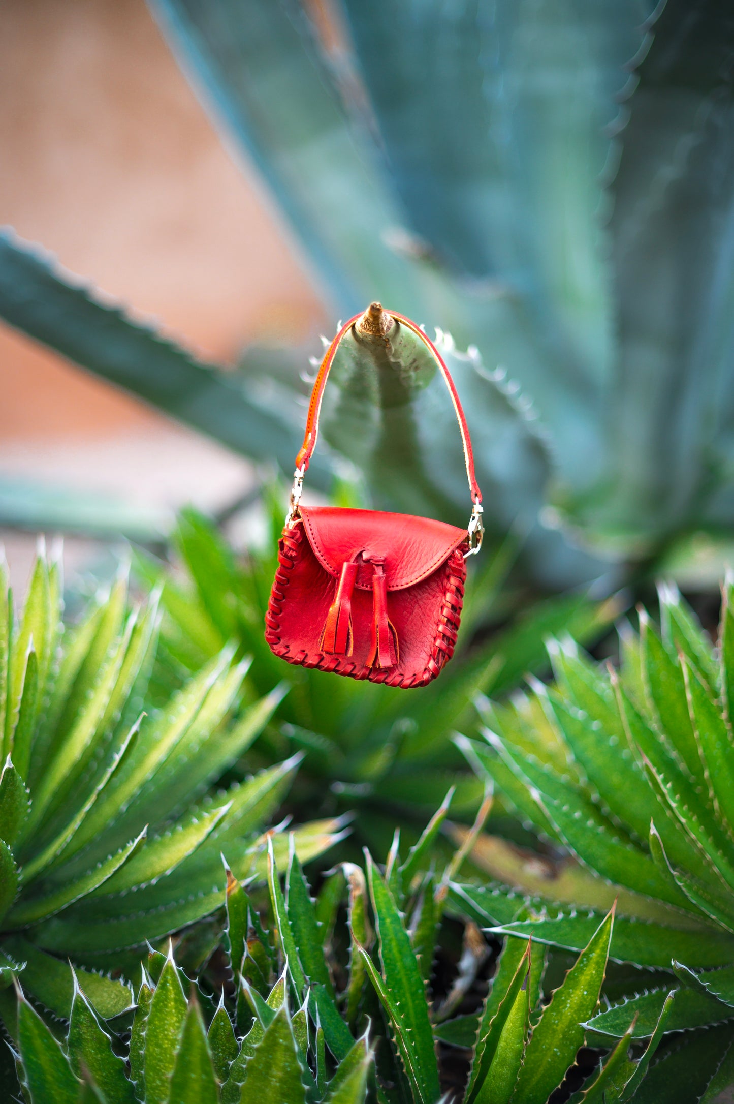 Red Tassels Mini Envelope Leather Crossbody
