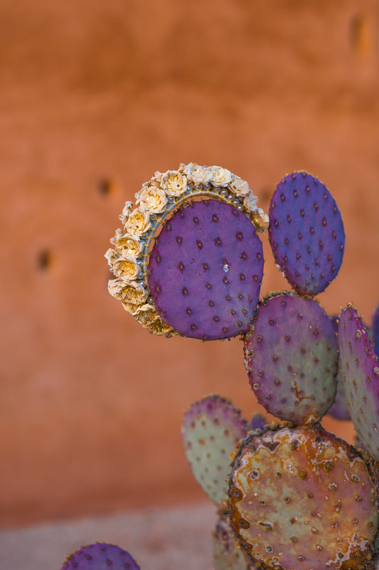 Natural and Pearls Flower Headband