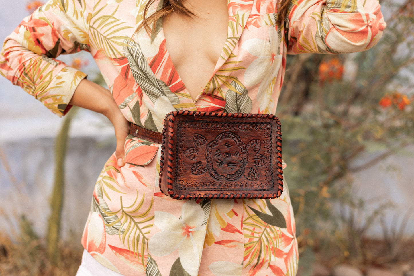 Adela Tooled Bag Rectangle