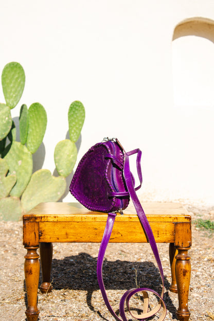 Corazoncito Morado Leather Handbag | Crossbody