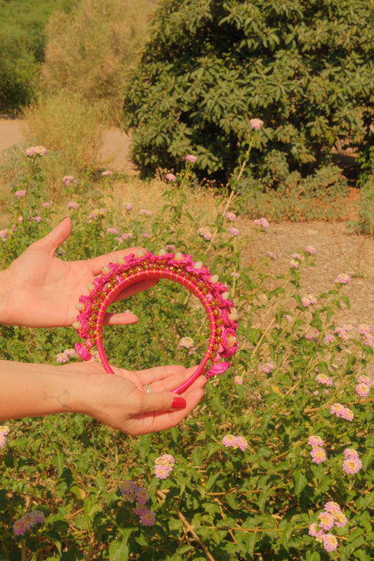Pink Flower Headband