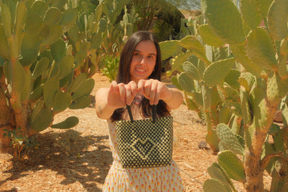 Mini Hand-woven Heart Tote