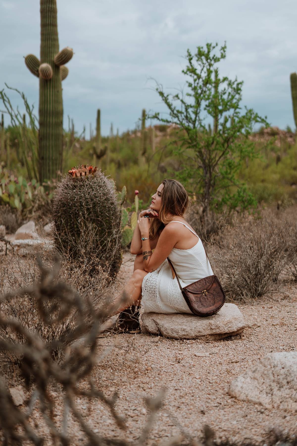 Adela Media Luna Leather Crossbody