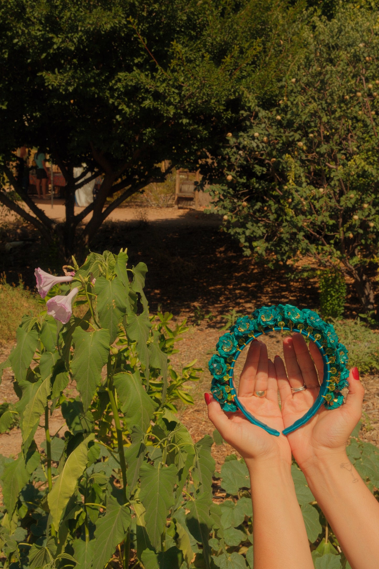 Teal Flower Headband