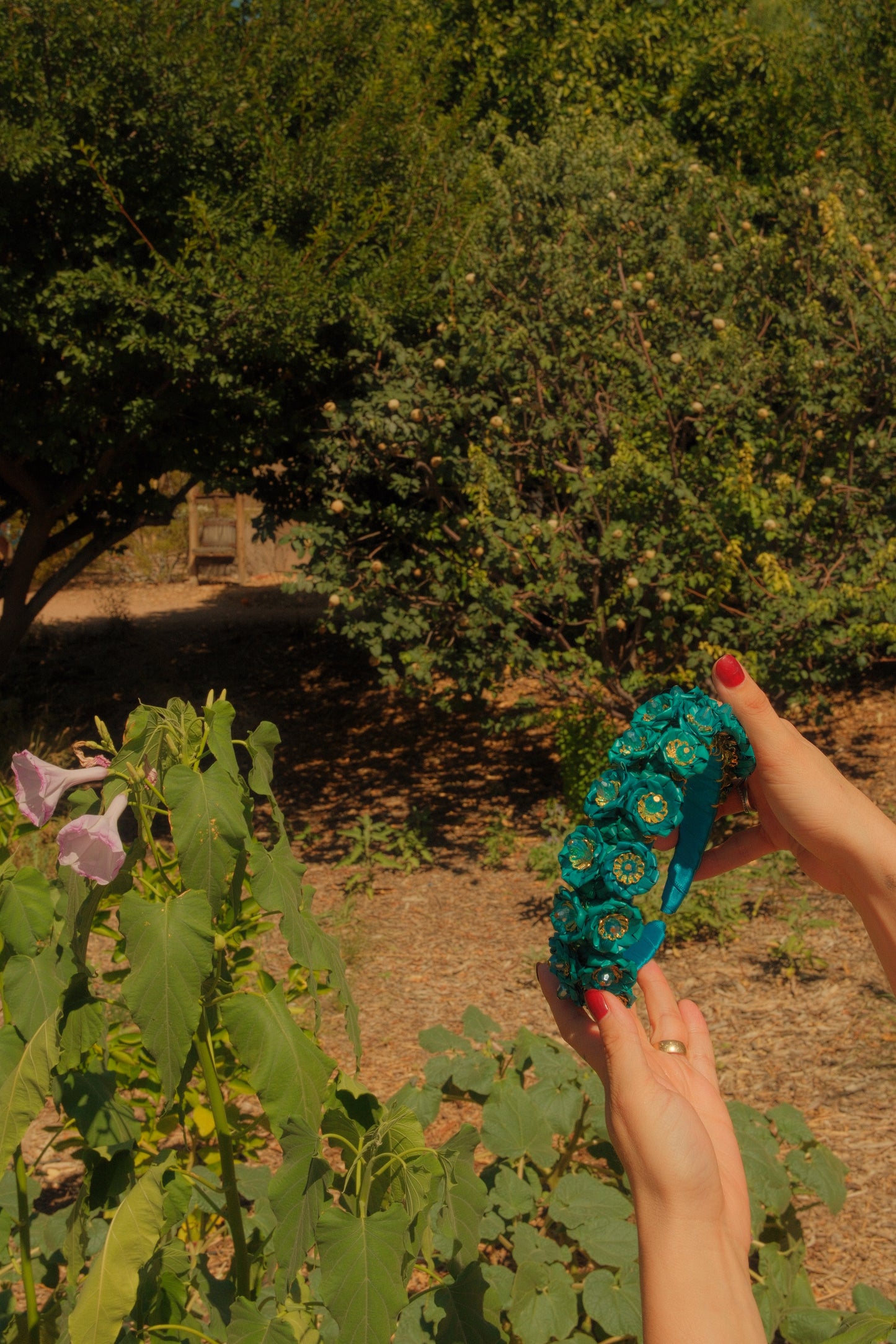 Teal Flower Headband