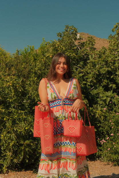 Mini Hand-woven Heart Tote