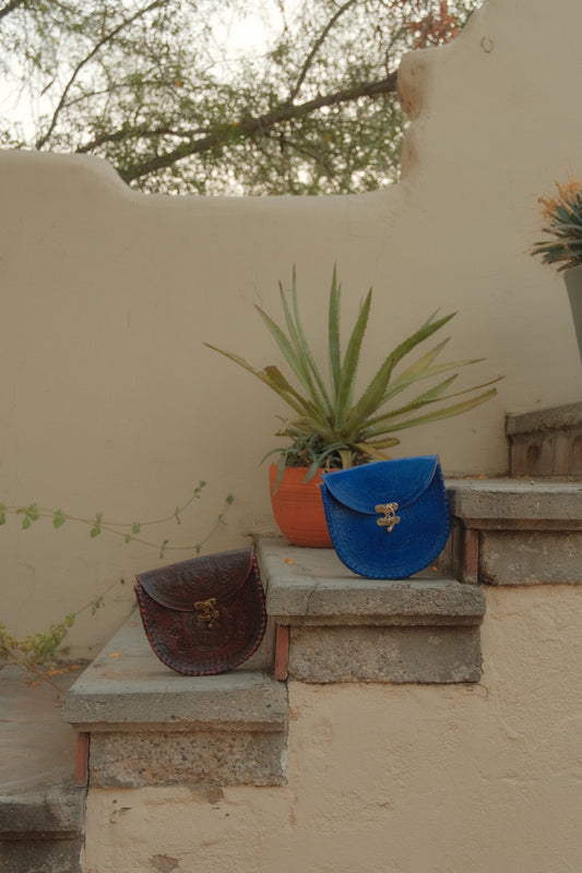 Small Media Luna Leather Crossbody