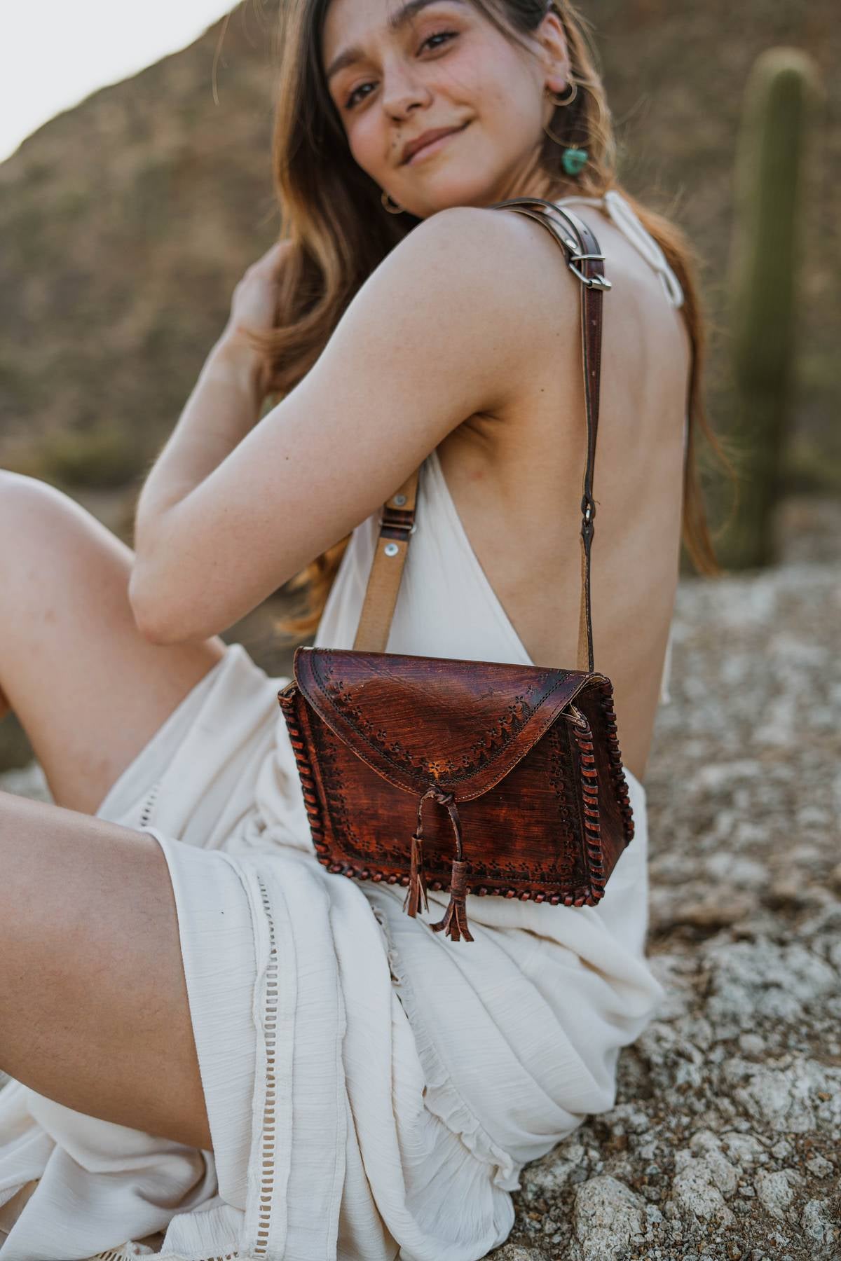 Adela Tassels Leather Belt Bag